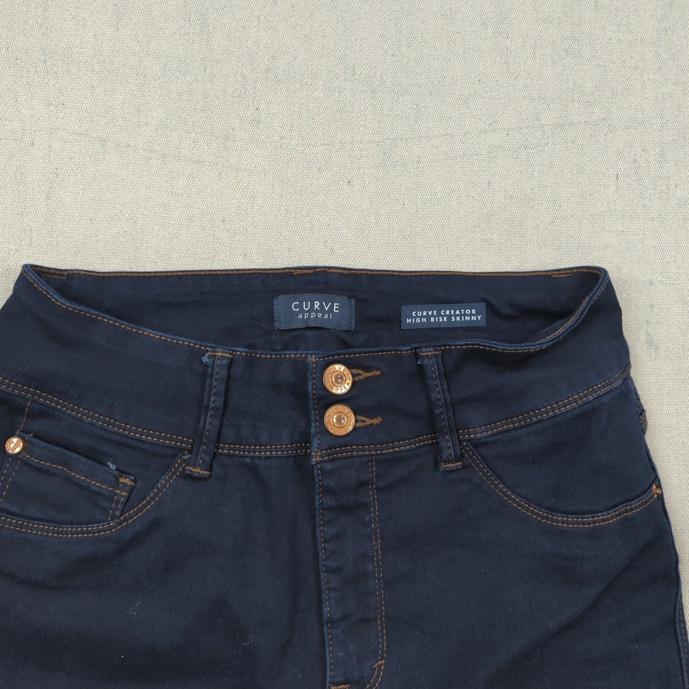 Curve Appeal Jeans Womens 6 28 Blue Curve Creator High Rise Skinny Stretch - Picture 9 of 15